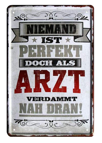 Blechschild für Ärzte