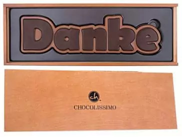 Wort Danke aus Schokolade - Geschenke aus Schokolade